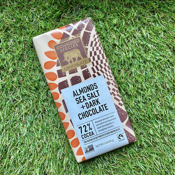 review photo of Endangered Species Chocolate Almonds Sea Salt + Dark Chocolate shared by @thatsassymomo on 30 Jan 2021 - review