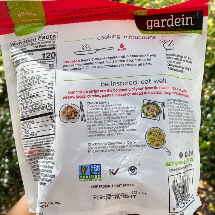 photo of Gardein Meatless Chick’n Strips shared by @valeeeryh on  26 Mar 2021 - review