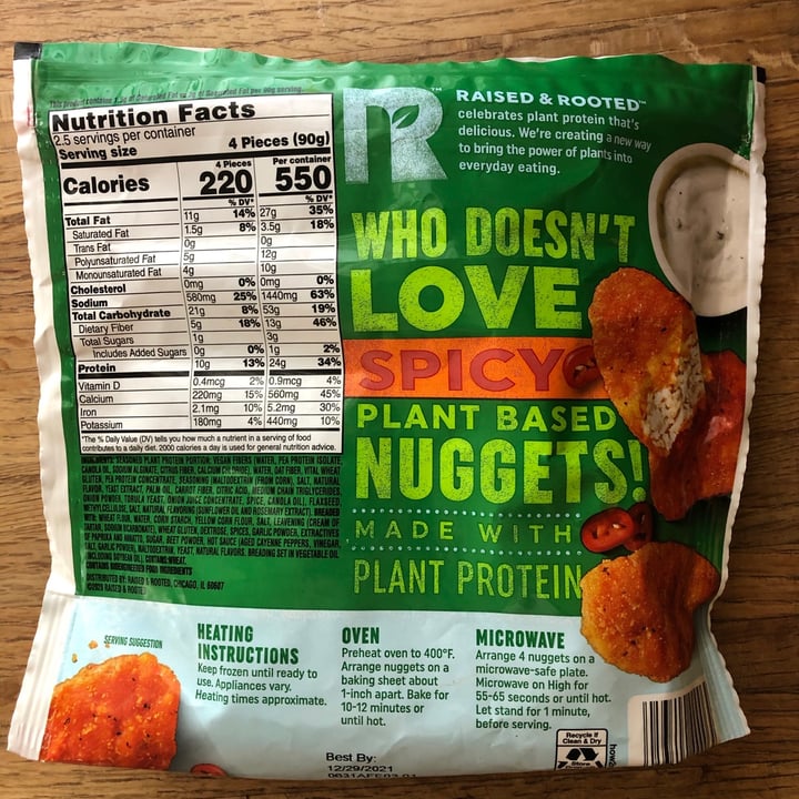 photo of Raised & Rooted Spicy Plant Based Nuggets! shared by @xtra70s on  07 Apr 2021 - review