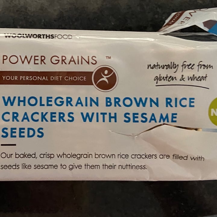 Woolworths Food Wholegrain brown rice crackers with Sesame seeds Review