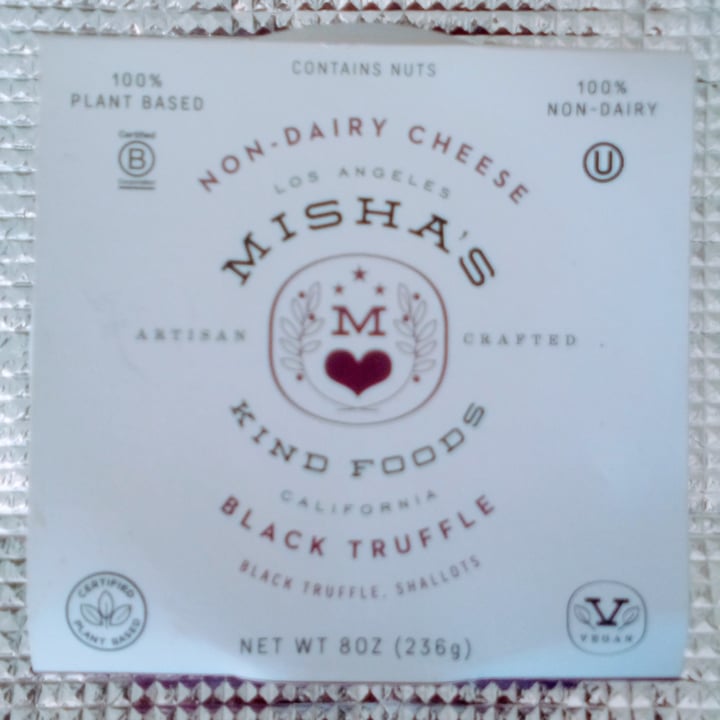 photo of Misha’s Kind Foods Black truffle Non Dairy Cheese shared by @feelideal on  23 Aug 2022 - review