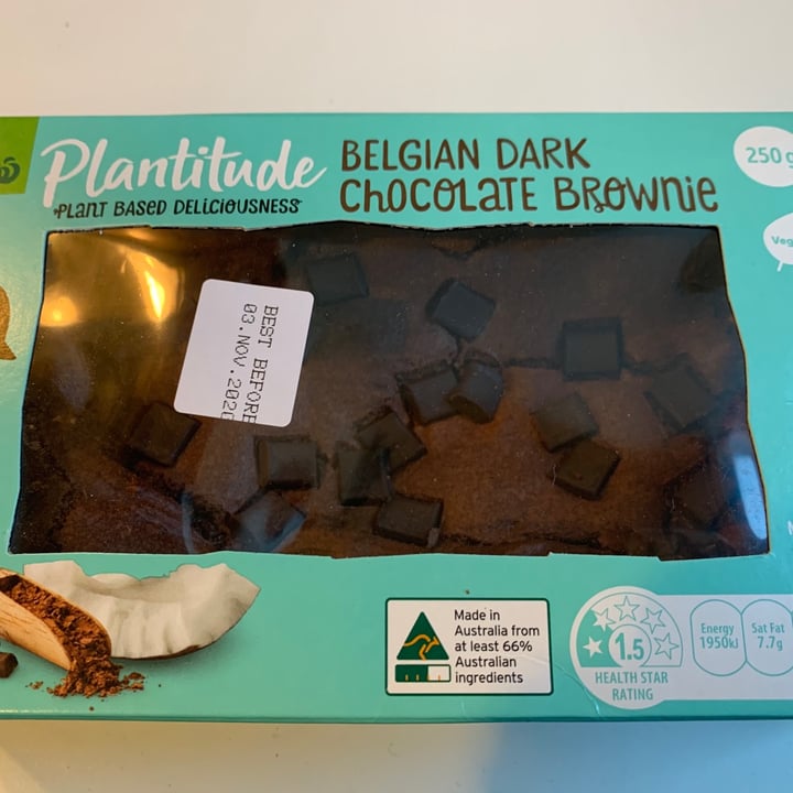 photo of Plantitude Belgian Dark Chocolate Brownie shared by @kmurph1 on  10 Nov 2020 - review