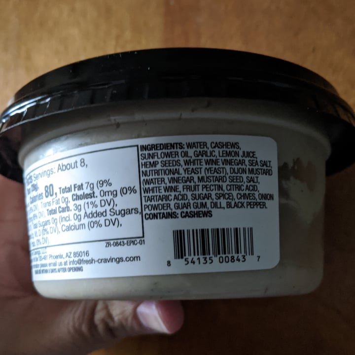 photo of Fresh Cravings Zesty Ranch Cashew Dip shared by @thevalleyvegan on  24 Oct 2020 - review