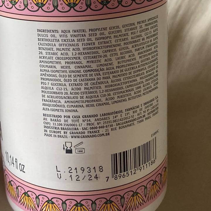 review photo of Granado Hidratante Calendula shared by @izabelaalc on 07 May 2022 - review