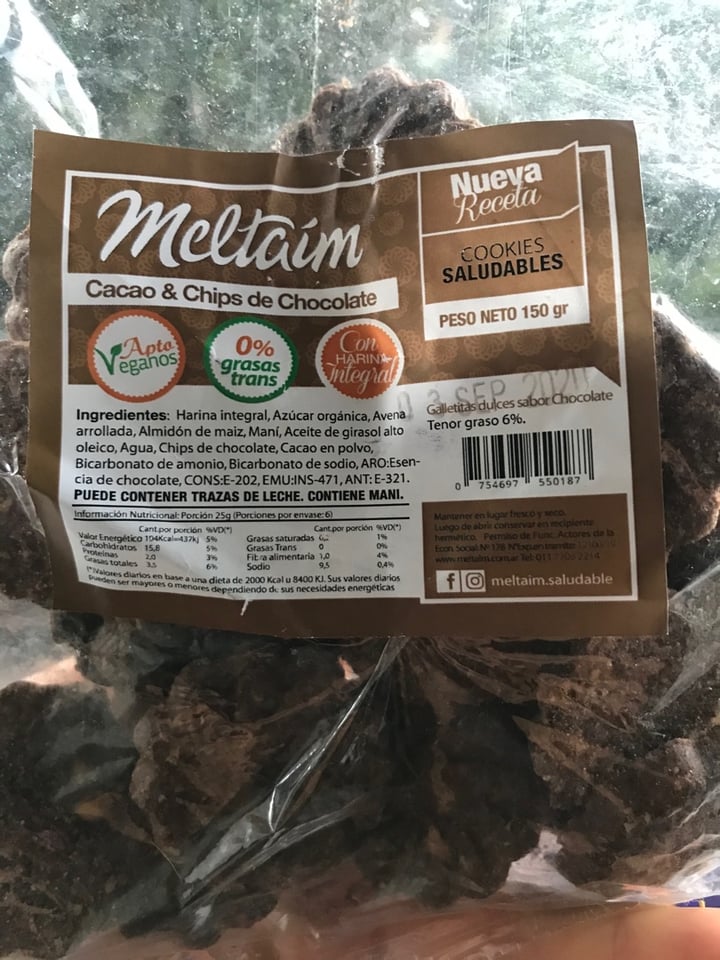 photo of Meltaím Cookies de Cacao & Chips de Chocolate shared by @camilat on  18 Apr 2020 - review