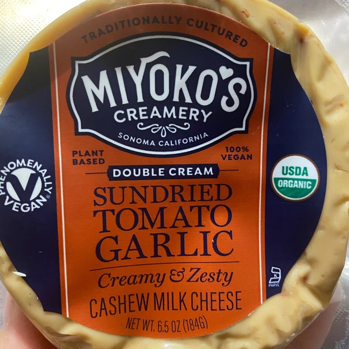review photo of Miyoko's Creamery Double Cream Sundried Tomato Garlic Cashew Milk Cheese shared by @jessicadalton on 13 Feb 2021 - review