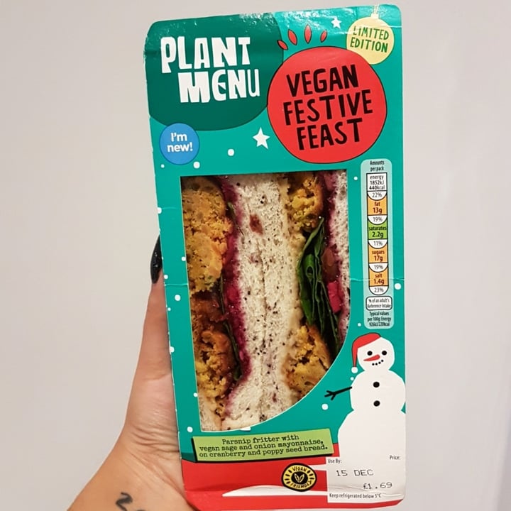 photo of Plant Menu Vegan Festive Feast Sandwich shared by @purplelilpixie on  15 Dec 2020 - review