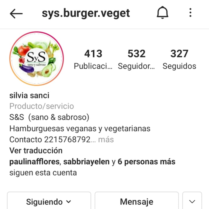 photo of S&S Sano y Sabroso alimentos veganos Vianda parillera vegana shared by @daianasoto on  08 Sep 2021 - review