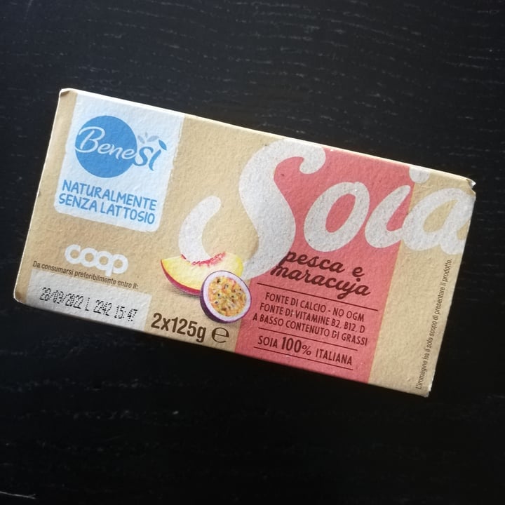 photo of Bene.Si coop Yogurt Soia Pesca E Maracuja shared by @auroragiovannetti on  04 Sep 2022 - review