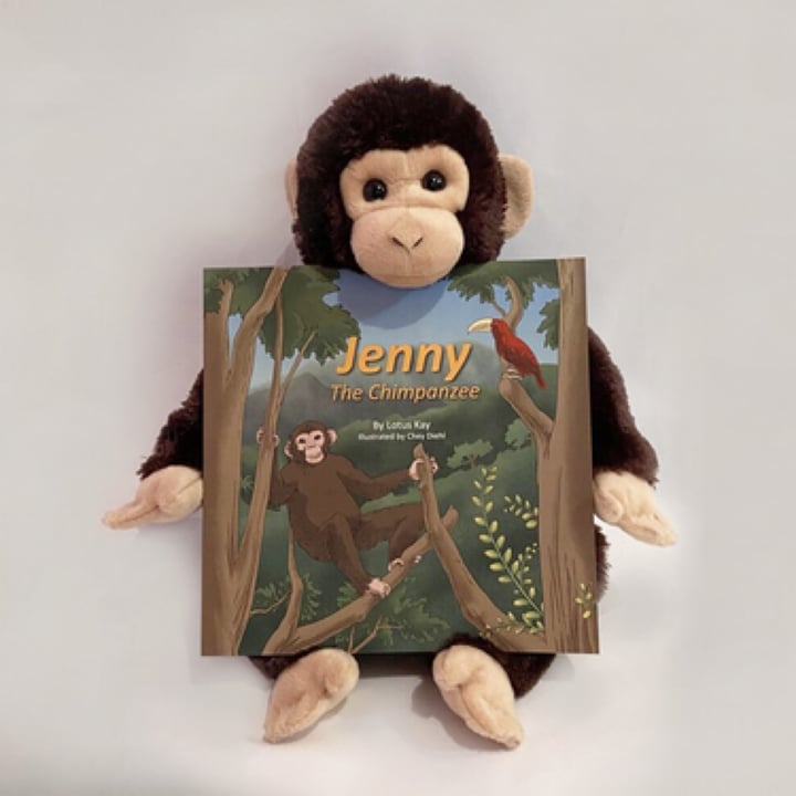 Jenny the Chimpanzee children's book and toy