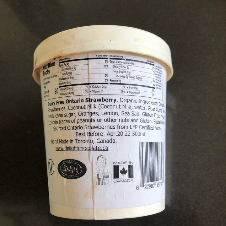 photo of Delight Dairy Free Ontario Strawberry shared by @ajani on  05 Mar 2022 - review