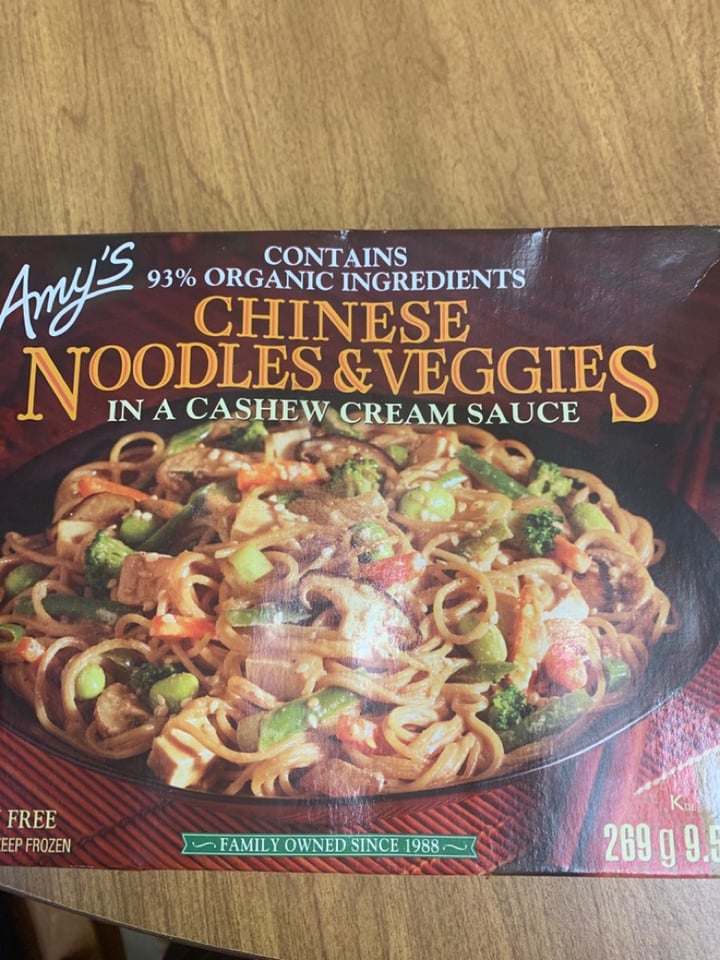 photo of Amy’s Chinese Noodles & Veggies in a Cashew Cream Sauce shared by @steenie on  10 Oct 2019 - review