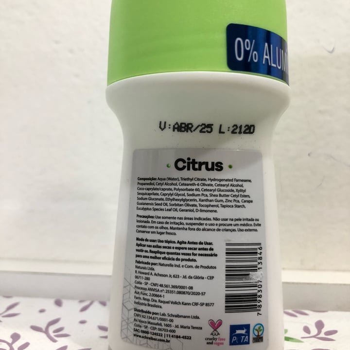 photo of schraiber Desodorante Roll-on Citrus shared by @linatt on  19 Jun 2022 - review