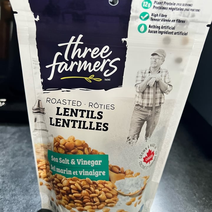 photo of Three Farmers Roasted lentils- sea salt and vinegar shared by @veganmika on  01 Jun 2022 - review