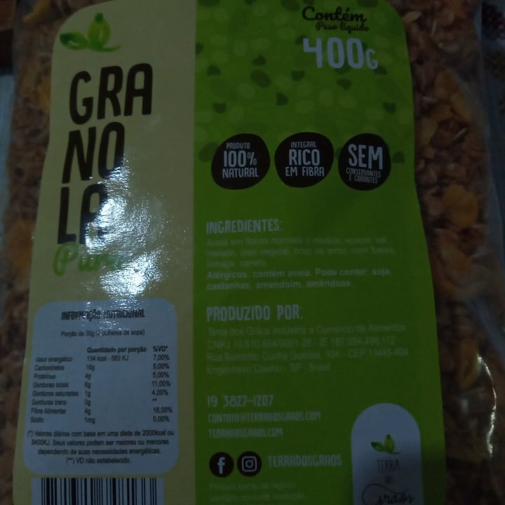 review photo of Terra dos Grãos Granola Pura shared by @isaavegan on 10 Feb 2022 - review