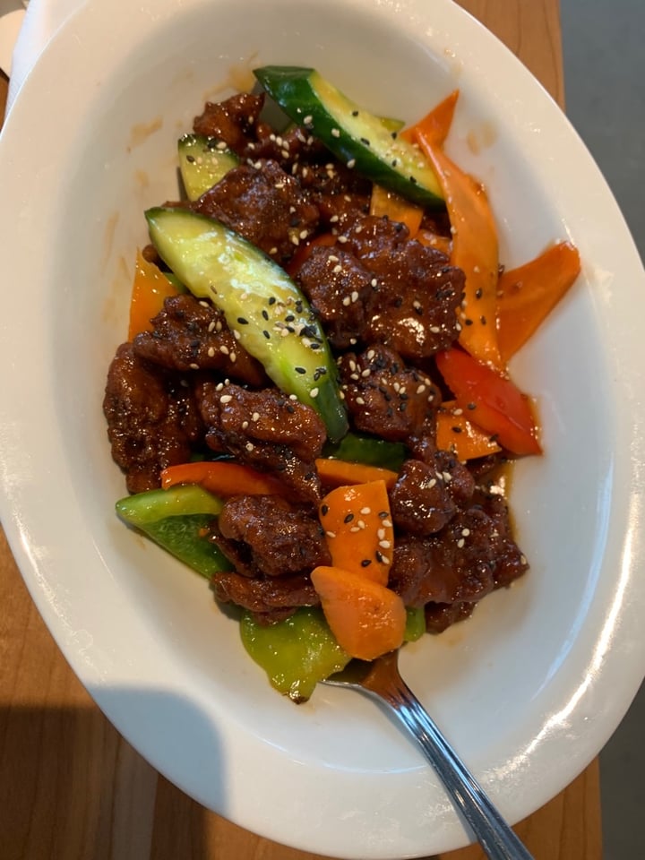 review photo of Padmanadi Vegetarian Restaurant General Tao Chicken shared by @veganmegandl on 02 Feb 2020 - review