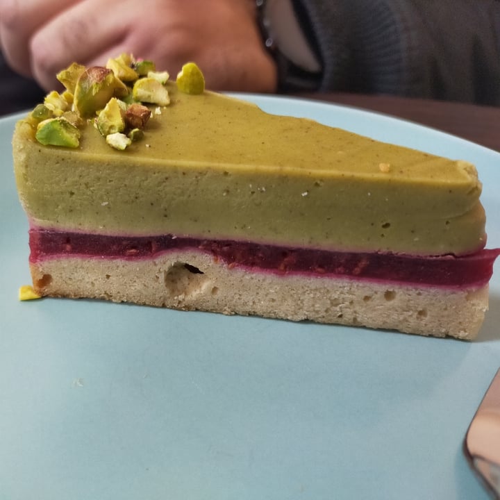 photo of Plantmilkyway Vegan Pastry & Coffee Shop Pistachio Mousse With Raspberry Tart shared by @kiaralane on  05 Dec 2022 - review