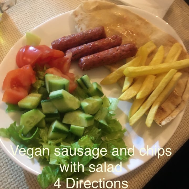 photo of 4 Directions family restaurant Sausages with Fries and Salad shared by @gillhibbitt on  13 Jun 2022 - review