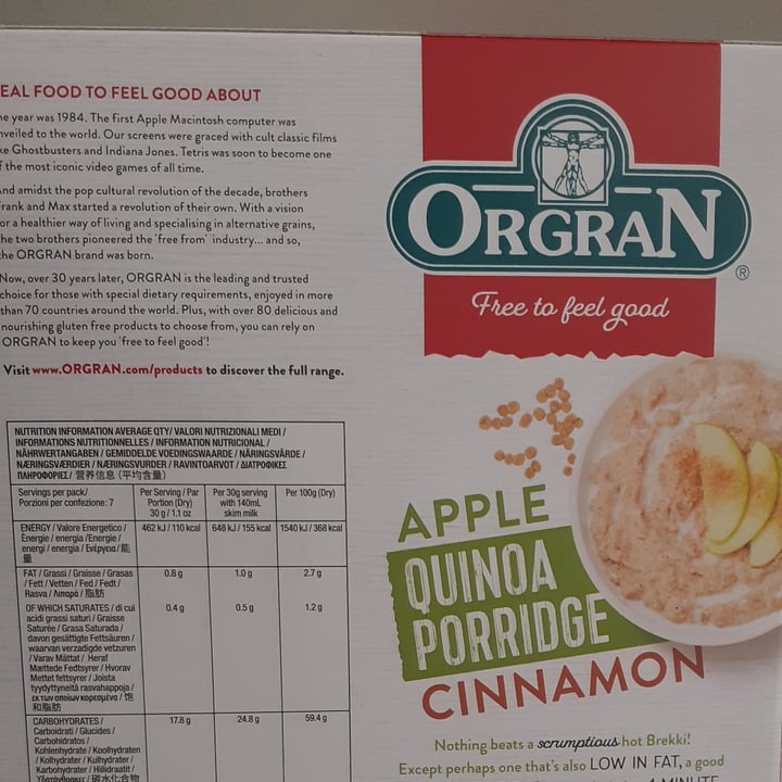review photo of Orgran Porridge de quinoa manzana y canela shared by @gabumar on 12 Oct 2020 - review