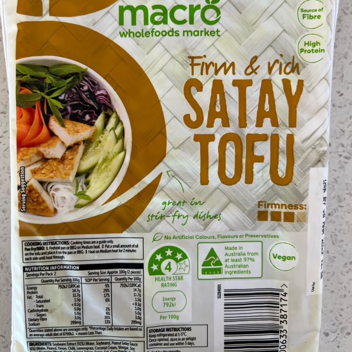 photo of Macro Wholefoods Market Satay Tofu shared by @jess-m-wright on  04 Mar 2022 - review