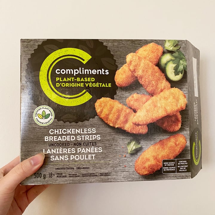 photo of Compliments Chickenless breaded strips shared by @christinesong on  22 Feb 2022 - review