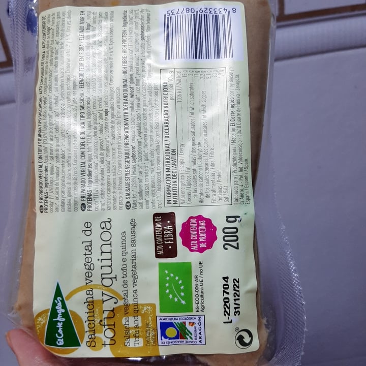 review photo of El Corte Inglés Salchichas de tofu y quinoa shared by @angelica90 on 22 Oct 2022 - review