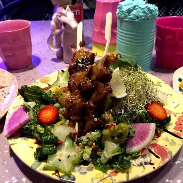 Photo du plat “Chick’n skewers”