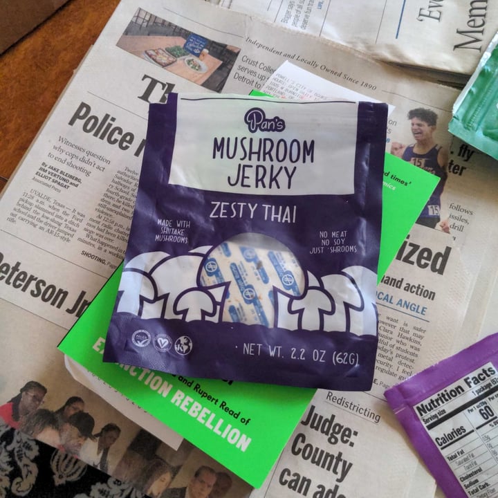 photo of Pan's Mushroom Jerky Zesty Thai shared by @michaelpearce on  30 May 2022 - review