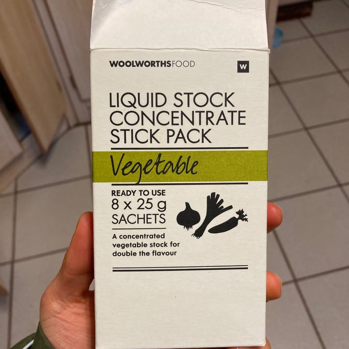 photo of Woolworths Food Liquid Stock Concentrate Stick Pack Vegetable shared by @miapretorius on  09 Aug 2020 - review