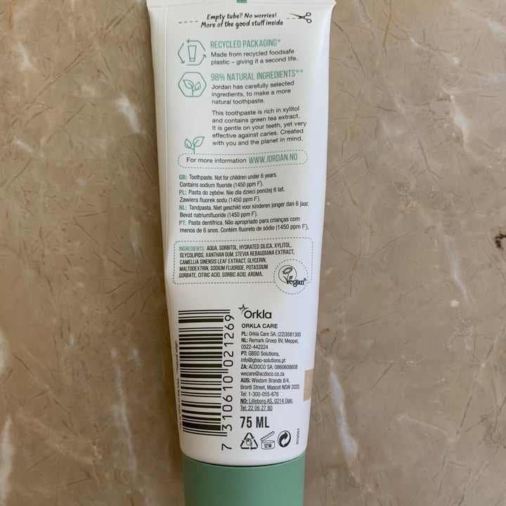 photo of Jordan Green clean toothpaste shared by @gmsebastiao on  05 May 2021 - review