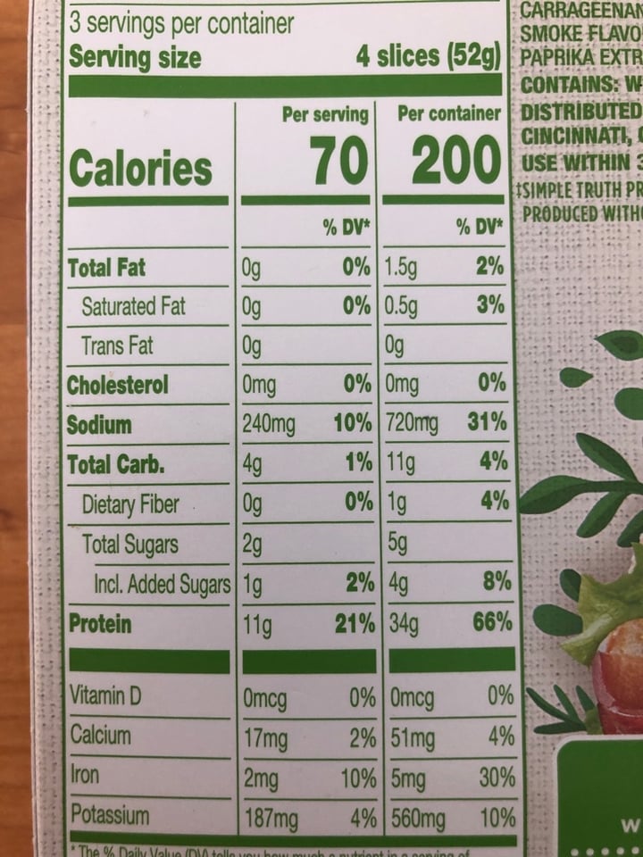 review photo of Simple Truth Plant Based Ham Style Deli Slices shared by @steffensenskitchen on 20 Apr 2020 - review