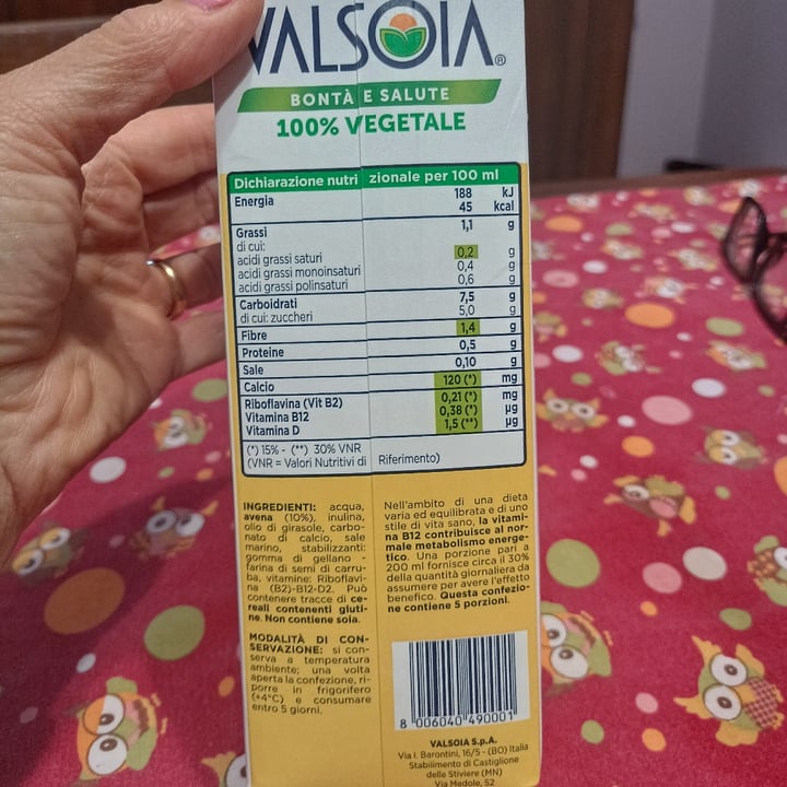photo of Valsoia Latte di avena shared by @arielasalcini on  22 Aug 2022 - review