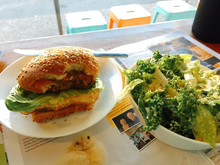 photo of Fern Cafe and Bakery Plant Burger and Caesar Salad shared by @envirovegan on  06 Sep 2019 - review