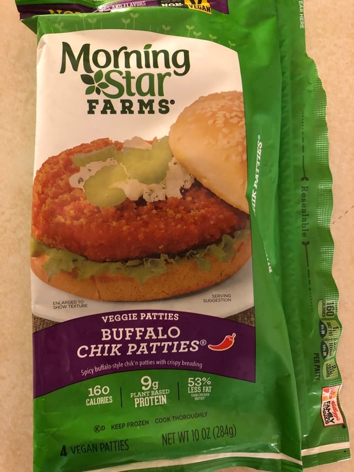 photo of MorningStar Farms Buffalo Chik Patties shared by @carlysutherland on  07 Jan 2020 - review