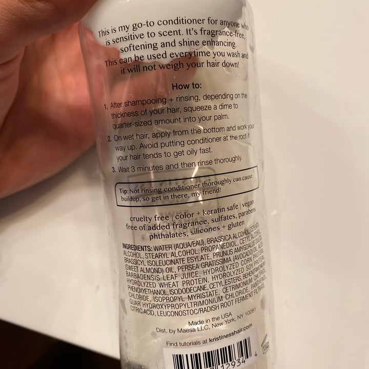 review photo of Kristin Ess Hair Shine Enhancing Conditioner shared by @maeghansolanki on 21 Mar 2022 - review