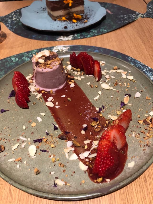 Photo of the dish “Strawberry and rose “Kulfi” ice cream, pistachio, almonds”