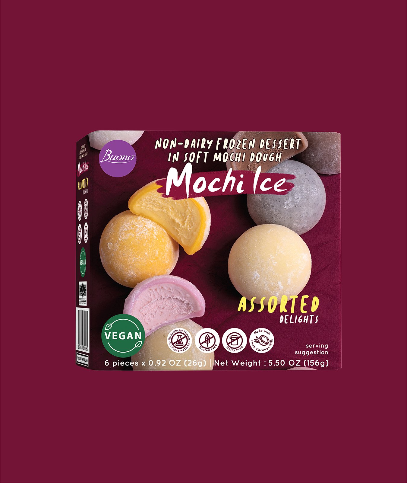 MOCHI GLACÉ ASSORTIMENT 156G - BUONO