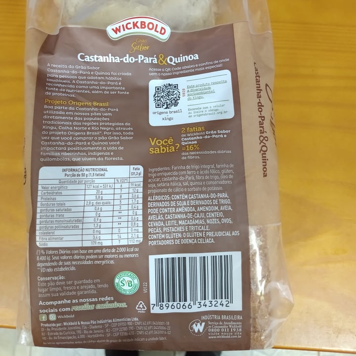 review photo of Wickbold pão de castanha do para w quinoa shared by @mariatereza on 23 May 2022 - review