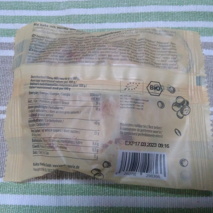 review photo of Koro galleta con chocolate confetti bio shared by @xenawarrior on 05 Sep 2022 - review