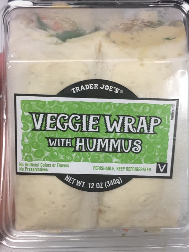Photo of the dish “Trader Joe’s Veggie Wrap with Hummus”