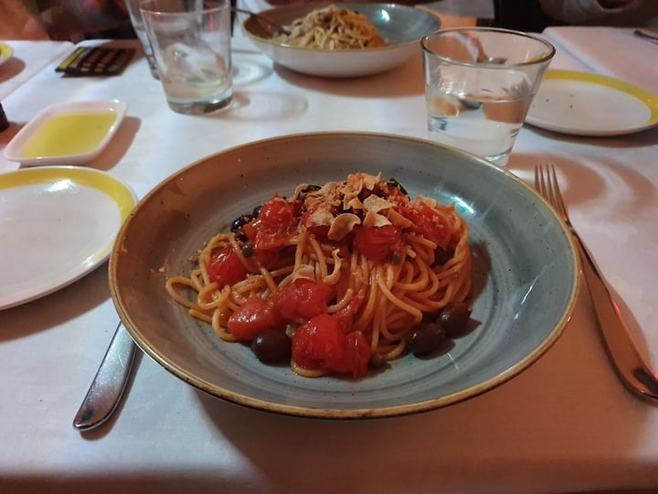 review photo of Otto Ristorante Spaghetti, tomato, olives, capers, chilli, pangrattato shared by @fiore on 29 Jun 2019 - review