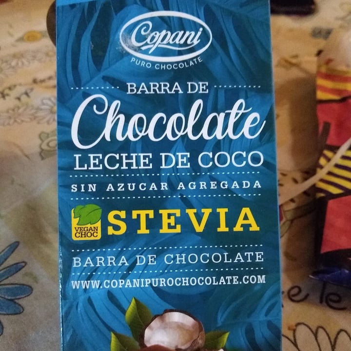 photo of Copani Barra de chocolate con leche de coco endulzado con stevia shared by @magalisilvero on  06 Mar 2022 - review