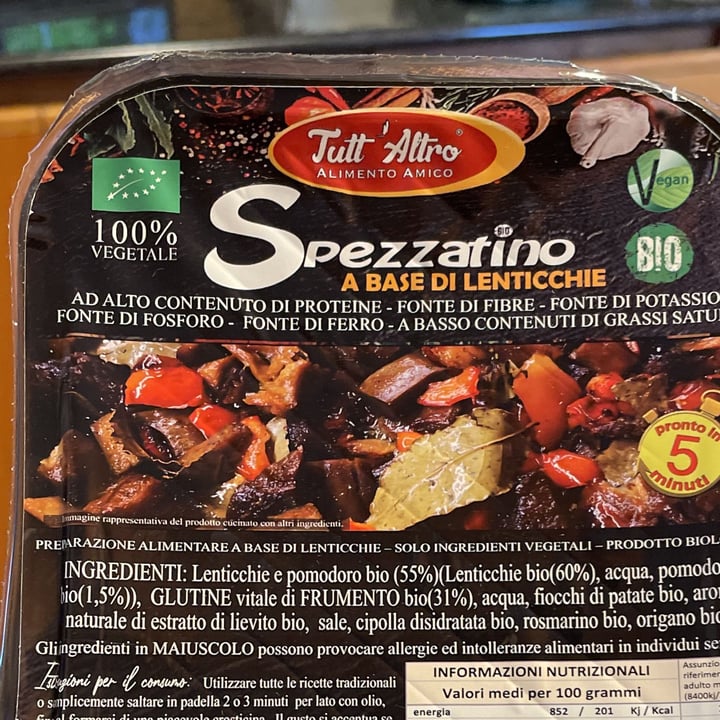 photo of TUTT' ALTRO Alimento Amico Spezzatino a base di Lenticchie shared by @donarusti on  02 Sep 2022 - review