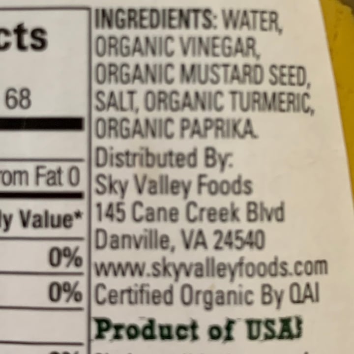 photo of Organicville Yellow mustard shared by @inkymycat on  29 Aug 2021 - review