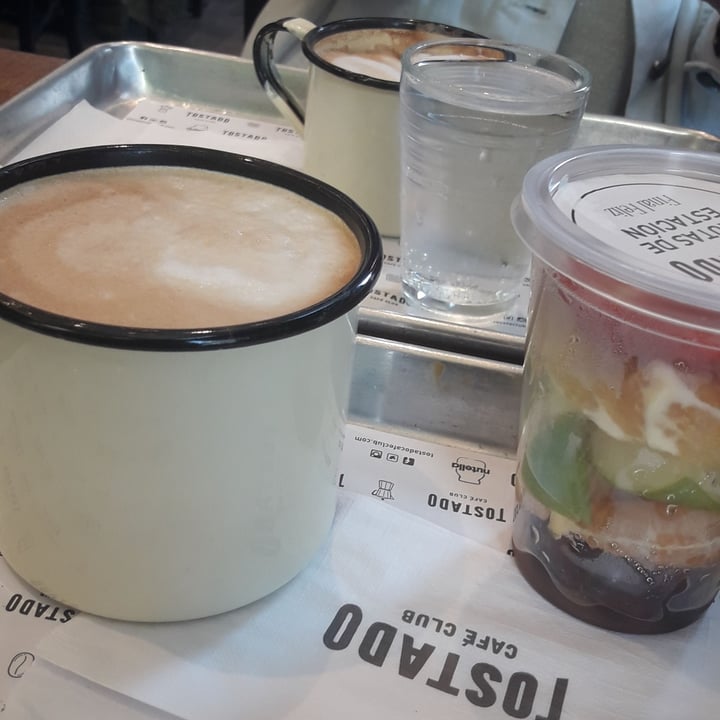 photo of Tostado Cafe Club Café con leche de almendras shared by @camivvegan on  19 Feb 2021 - review