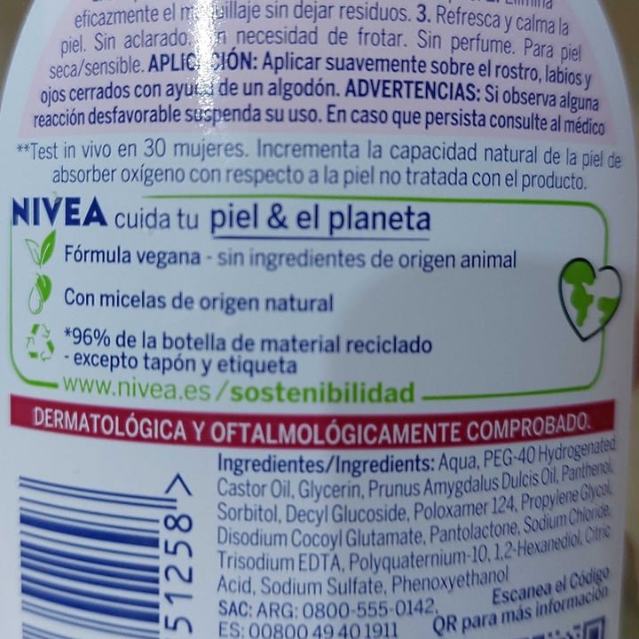 photo of Nivea Agua Micelar- MicellAIR shared by @delfinacabrera on  21 Sep 2022 - review