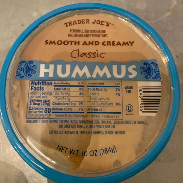 photo of Trader Joe's Classic Hummus Smooth And Creamy shared by @nopehope on  11 Apr 2022 - review