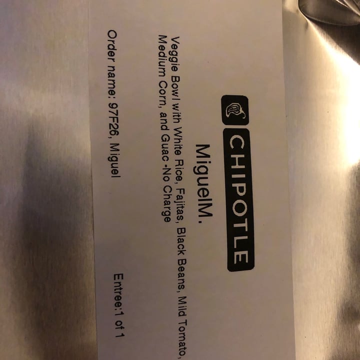 review photo of Chipotle Mexican Grill Veggie bowl shared by @migs on 01 Feb 2021 - review