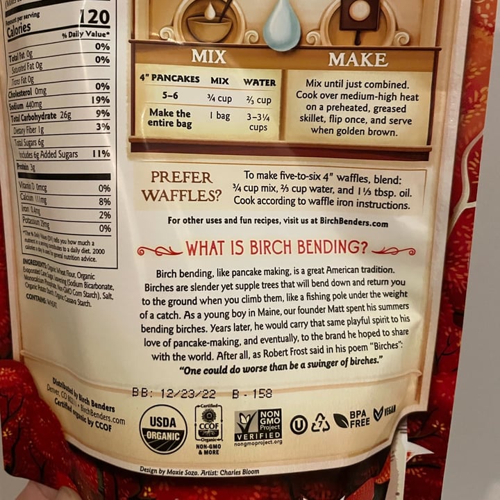 photo of Birch Benders Organic Classic Pancake & Waffle Mix shared by @stephmh17 on  12 Oct 2021 - review