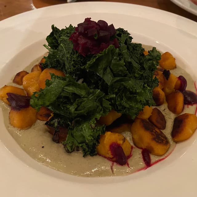 Photo of the dish “Sweet potato gnocchi with sage pesto”